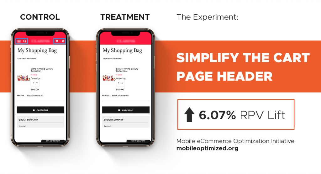 Simplified Cart Header for mobile devices image
